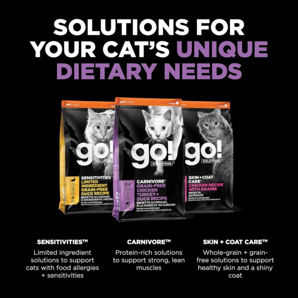 GO! SOLUTIONS Carnivore Grain Free Dry Cat Food, 8 lb - Chicken, Turkey + Duck Recipe - Protein Rich Dry Cat Food - Complete + Balanced Nutrition for All Life Stages - Image 5