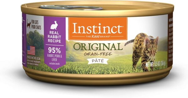 Instinct Original Grain Free Real Rabbit Recipe Natural Wet Canned Cat Food by Nature's Variety, 5.5 oz. Cans (Case of 12)