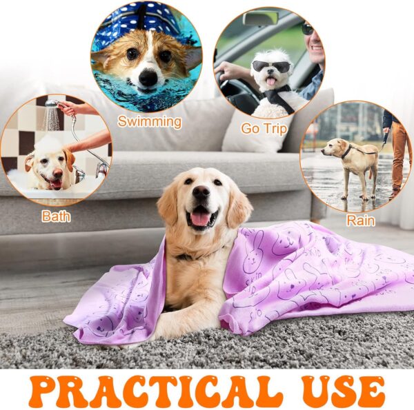 8 Pcs Dog Drying Towels Bulk 55'' x 28'' Pet Grooming Towels Absorbent Microfiber Dog Bath Towels Quick Drying Puppy Bathing Towel for Small Medium Large Dogs Cats Pets Bathing Grooming (Colorful) - Image 7