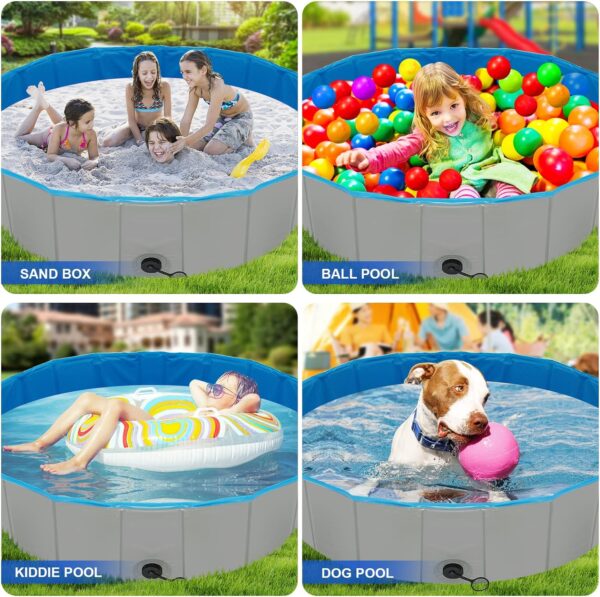 Dog Pool for Large Dogs, Plastic Pool for Dogs, Dog Bathtub Portable, Foldable Pool for Dogs Slip-Resistant (47.2''x 12'') - Image 5