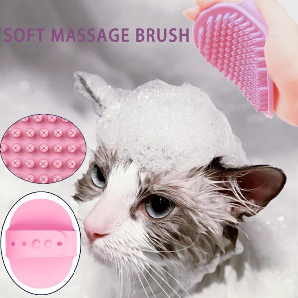 Cat Brush Grooming Kit 6pcs - Cat Brushes for indoor Cats Shedding, Dog Brushes Kit for Small Dogs,Cat Brushes for Shedding for Long Haired Cats, Pet Self Cleaning Kit with Flea Comb Set Pink - Image 7