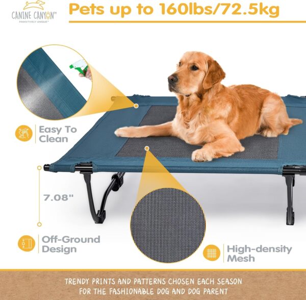 42 Inch Elevated Cooling Large Dog Bed with Removable Canopy, Raised Dog Beds for Large Dogs with Washable Breathable Mesh, Dog Cot for Big Dogs, Indoor/Outdoor Dog Bed with Canopy - Image 3