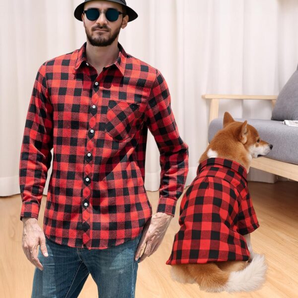 Dog Shirts Plaid Dog Shirt Dog Clothes for Small Medium Large Dogs Owner and Pet Shirts are Sold Separately - Image 7