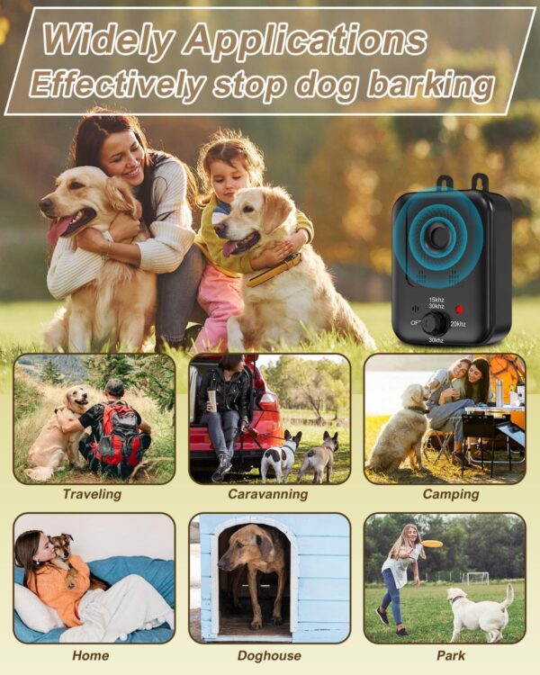 Anti Barking Devices, Auto Dog Bark Control Devices with 3 Modes, Rechargeable Ultrasonic Bark Box Dog Barking Deterrent Devices, Effective Stop Barking Dog Devices for Indoor & Outdoor Dogs - Image 5