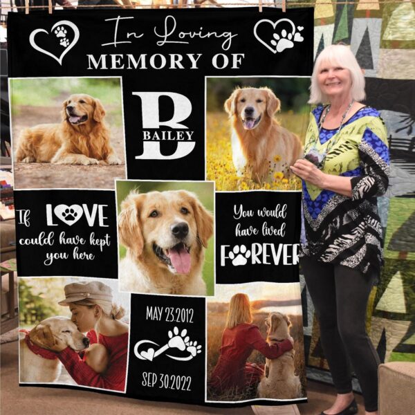 Custom Blankets With Photos, Personalized With Pet Photo Picture Blanket, Dog Remembrance Gift, Dog Memorial Gifts For Loss Of Dog, Loss Of Pet Sympathy Gift Dog, Pet Memorial Gifts For Dogs - Image 5