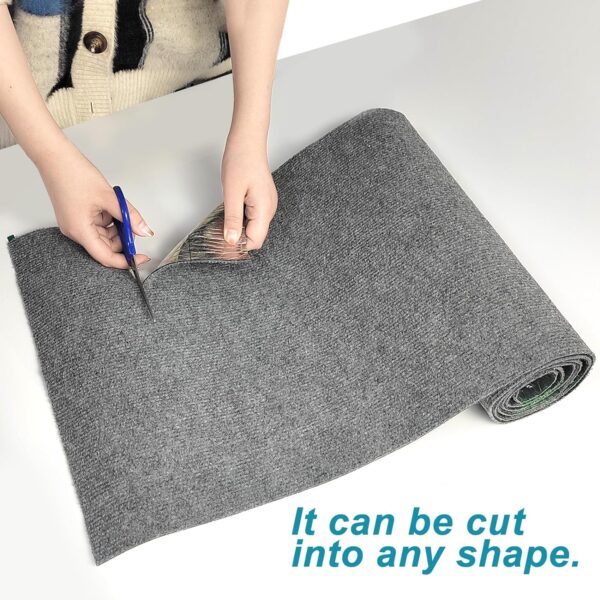 Trimmable Cat Scratching Post Carpet Covered 78.7”x15.8” Self-Adhesive Cat Tree Shelves Replacement Parts Mat Cat Scratcher for Cat Tree Shelf Shelves Steps Couch Furniture DIY Protector(Gray) - Image 2