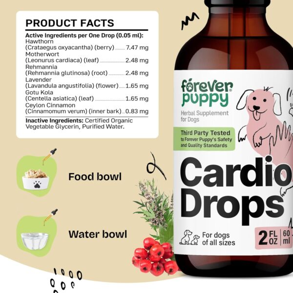 Cardio Drops for Dogs - Heart Health Supplement w/Hawthorn Berries and Motherwort Herb - Happy Pet Care w/Lavender Extract - Herbal Dog Food Supplements for Canine Wellbeing - 2 oz - Image 6