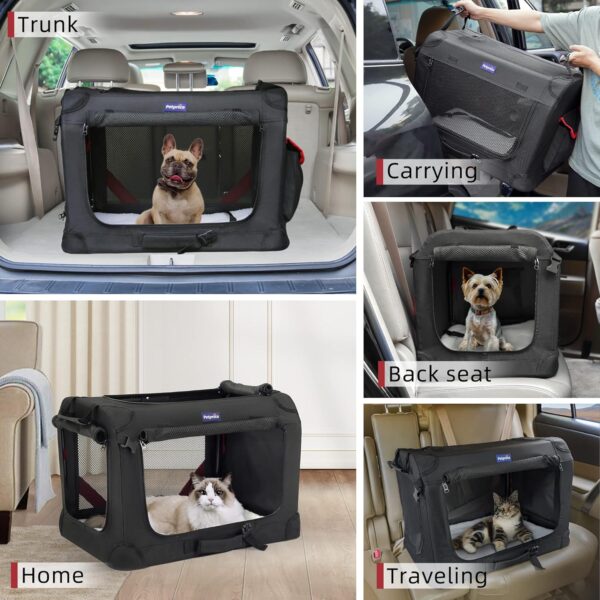 Large Cat Carrier for 2 Cats Small Medium Dogs, Soft Pet Carrier 24x17x17 for Traveling with Warm Blanket Foldable Bowl and Washable Pad - Image 5