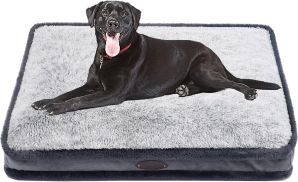 Dog Bed for Extra Large Dogs Breeds, Deluxe Plush Dog Crate Beds, Comfy Kennel Pad,Pet Sleeping Mat,Waterproof, Removable and Machine Washable Cover, & Non-Slip Bottom