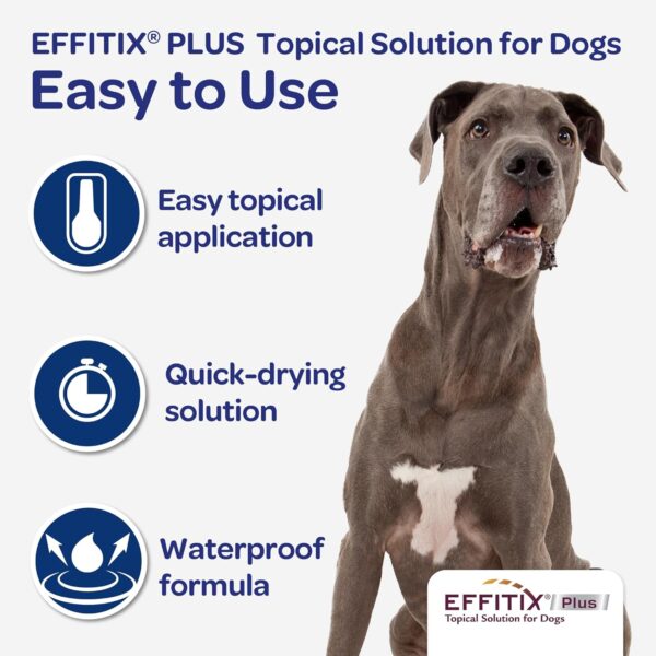 Effitix Plus Topical Solution for Dogs - for Dog Flea and Tick for X-Large Dogs (89-132lbs), 3 Doses, Waterproof Topical Prevention (by Virbac) - Image 6