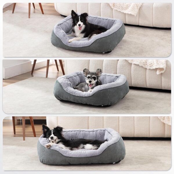 INVENHO Medium Dog Beds for Medium Dogs Washable, Rectangle Dog Bed Medium Size Dog, Orthopedic Dog Bed, Warming Soft Calming Sleeping Puppy Bed Durable Pet Bed with Anti-Slip Bottom M(30"x24"x9") - Image 8