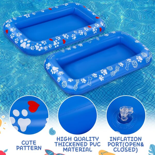 2 Pcs Inflatable Dog Floats for Pool Dog Pool Rafts Dog Boat for Large Dog Pet Swimming Floats Inflatable Floating Mat Pool Toy for Small Medium Dogs Puppies Cat Summer Swimming Pool - Image 3