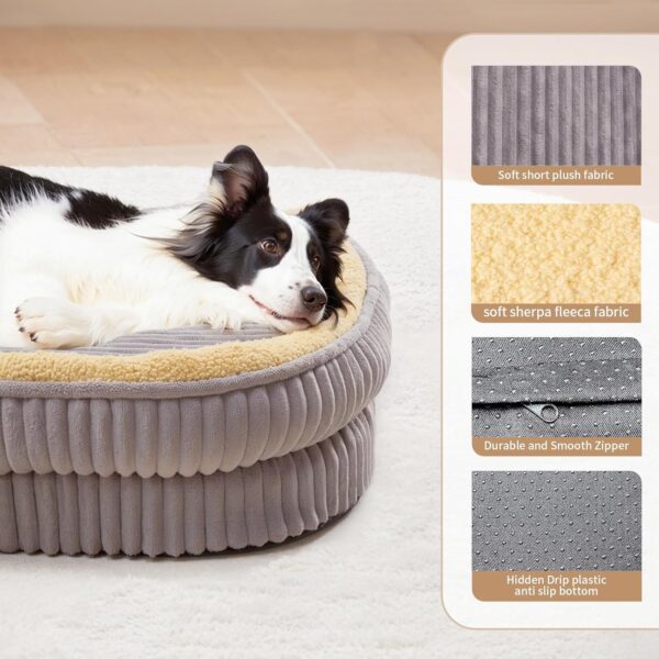 Orthopedic Dog Bed for Medium Dogs Breeds, High Density Egg Crate Foam Dog Sofa Beds,Oval Kennel Bed, Pet Couch Bed with Removable Washable Cover& Non-Slip Bottom - Image 4