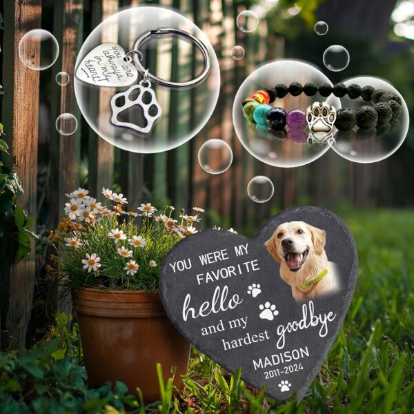 Dog Memorial Stone, Pet Memorial Stones, Pet Memorial Gifts for Dogs, Dog Memorial Gifts for Loss of Dog, Rainbow Bridge Dog Memorial Gifts, Cat Memorial Gifts. - Image 3