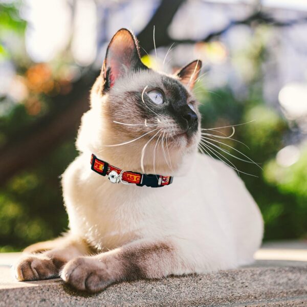 NFL CAT Collar Kansas City Chiefs Satin Cat Collar Football Team Collar for Dogs & Cats. A Shiny & Colorful Cat Collar with Ringing Bell Pendant - Image 8