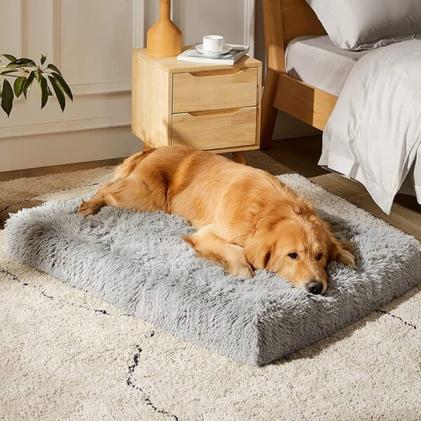 MIHIKK Large Dog Bed, Orthopedic Egg Crate Foam Dog Bed with Removable Washable Cover, Waterproof Dog Mattress Nonskid Bottom, Comfy Anti Anxiety Pet Bed Mat, 35x22 inch, Gray - Image 7