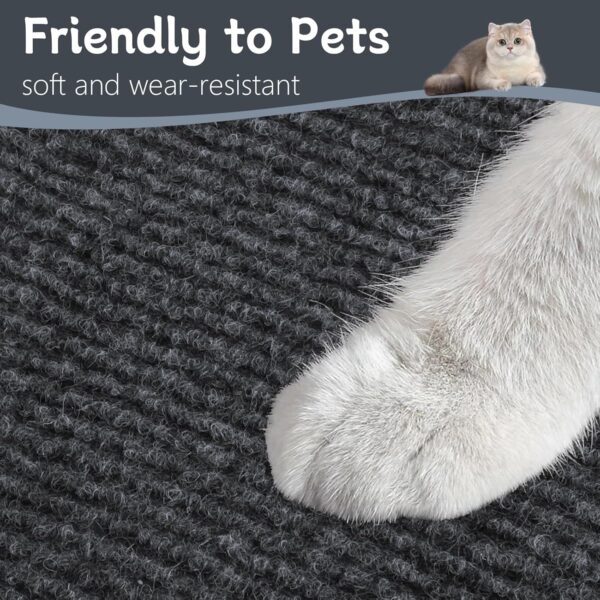 Cat Scratching Mat, 78.7"x15.8" Trimmable Self-Aadhesive Cat Scratch Carpet, Pad Replacement for Couch Furniture Protector, Cat Tree Shelves, Scratching Posts (Dark Grey) - Image 4