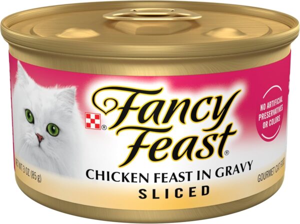 Purina Fancy Feast Sliced Chicken Feast Wet Cat Food in Gravy - (Pack of 24) 3 oz. Cans