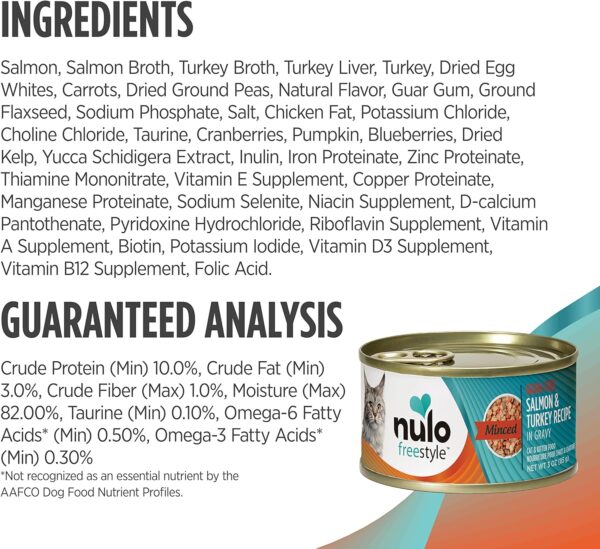 Nulo Freestyle Cat and Kitten Minced Wet Canned Food, Premium All Natural Grain-Free Shredded Wet Cat Food, Protein-Rich with Omega 6 and 3 Fatty Acids to Support Skin Health and Soft Fur - Image 4