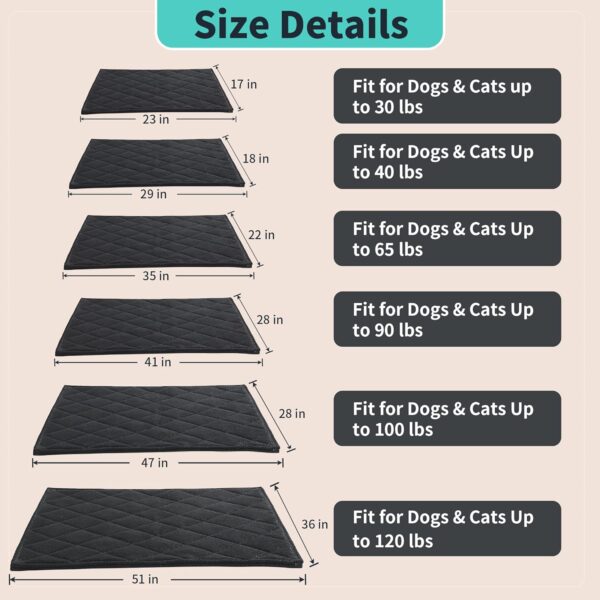 Indestructible Dog Beds, Chew Proof Dog Crate Pad for Aggressive Chewers,Machine Washable Quilted Dog Mat for Crate,Durable Dog Beds for Medium Dogs,Black Kennel Pad (22x35 in) - Image 7