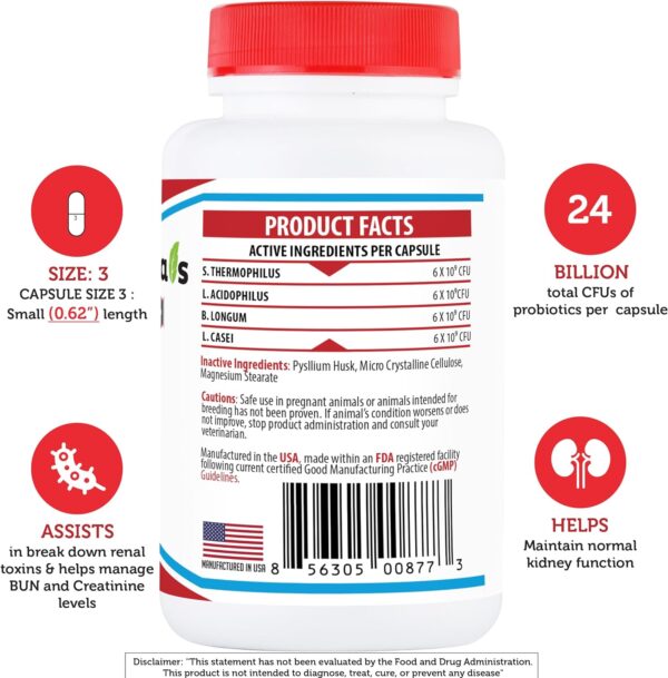 Azovast Plus Kidney Health Supplement for Dogs & Cats, 240ct - NO Refrigeration Required - Help Support Kidney Function & Manage Renal Toxins - Renal Care Supplement Capsule(U.S.A) (240 Caps) - Image 4