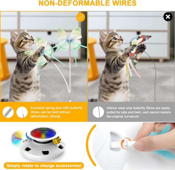 4 in 1 Cat Toys Rechargeable with 2000mAh Battery, Interactive Cat Toys for Indoor Cats, Track Balls Kitten Toy, Fluttering Butterfly, Electronic Whack a Mole for All Breeds - Image 6