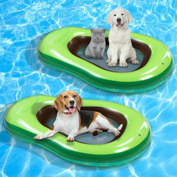 2 Pcs Dog Pool Float Inflatable Dog Floats for Pool Pet Dog Floating Mat Dog Float Raft Swimming Pool Floats for Small Medium Large Dog Puncture Proof