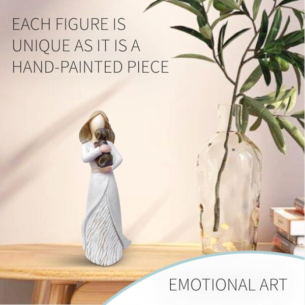 Dog Memorial Gifts for Loss Dogs - Pet Remembrance - Loss of pet Sympathy Gift - Commemorative Sculpture Figure of a Woman Hugging her Dog - Home Decor - Hand Painted Resin Figurine - 5.9 in - Image 6