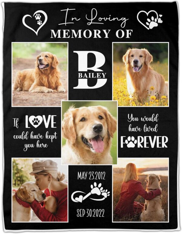 Custom Blankets With Photos, Personalized With Pet Photo Picture Blanket, Dog Remembrance Gift, Dog Memorial Gifts For Loss Of Dog, Loss Of Pet Sympathy Gift Dog, Pet Memorial Gifts For Dogs