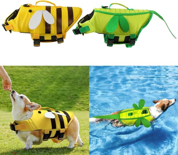 Life Jacket,Dog Pool Cloth Preservers Vests Dogs Pool Vests Belt with Handle for Pool Dog Beach Clothes Lightweights - Image 2