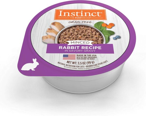 Instinct Grain Free Minced Recipe with Real Rabbit Natural Wet Cat Food, 3.5 oz. Cups (Case of 12) - Image 2