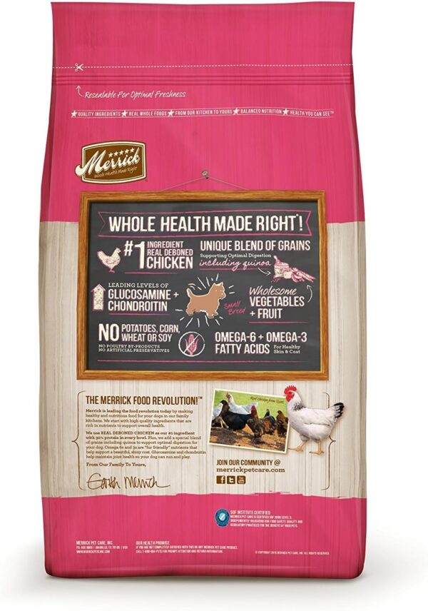 Merrick Healthy Grains Premium Dry Dog Food For Small Dogs, Wholesome And Natural Kibble, Small Breed Recipe - 4.0 lb. Bag - Image 2