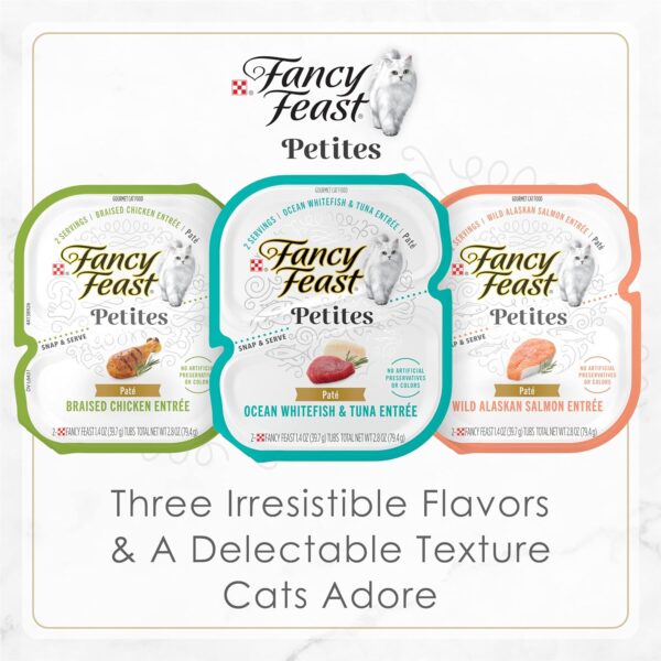 Purina Fancy Feast Gourmet Wet Cat Food Variety Pack, Petites Pate Collection, break-apart tubs, 48 servings - (Pack of 24) 2.8 oz. Tubs - Image 2