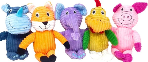 Jalousie 5 Pack Tough Plush Animal Dog Toys Assortment Value Bundle Dog Squeaky Toys Assortment Puppy Pet Mutt Dog Toy Dog Squeak Toy for Medium Large Dogs - Image 7