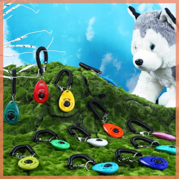 30 Pcs Dog Training Clicker Pet Training Clicker with Wrist Strap Dog Clicker Cat Clicker Pet Clicker Bird Clicker Puppy Training Supplies for Dogs Cats Horses Birds Behavioral Training Accessories - Image 7