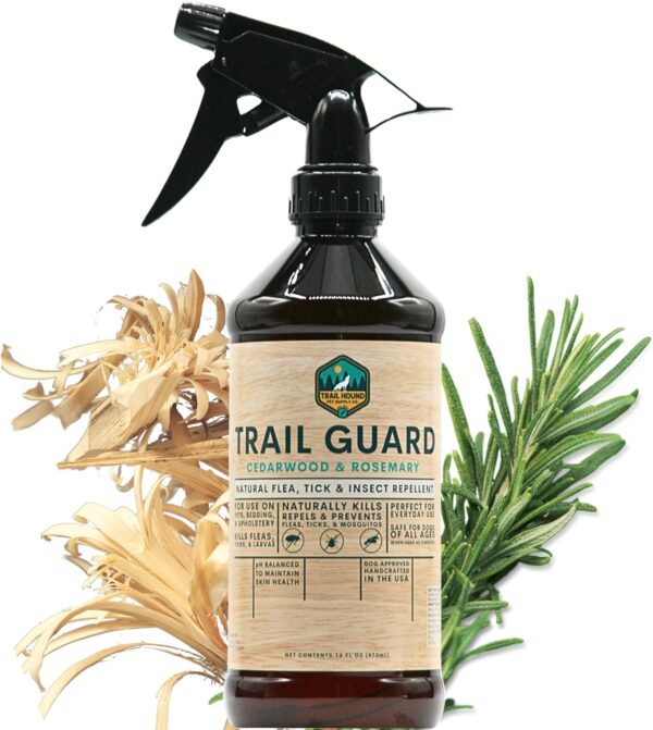 Trail Guard Natural Extra Stregth Insect, Flea and Tick Spray for Dogs, Cats, People & Home - 16oz Plant-Based Insect & Tick Repellent for Dogs - Kid Safe - DEET Free - Flea and Tick Prevention