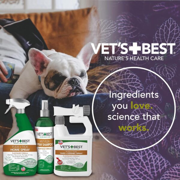 Vet's Best Anti-Flea Spray Shampoo - Dog Flea and Tick Treatment - Plant-Based Formula - Certified Natural Oils - 16 oz - Image 5