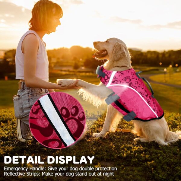 ALAGIRLS Ripstop Dog Life Jacket Pet Life Vest for Small Dogs, Reflective Life Jacket Dog Safety Vest with Superior Buoyancy for Boating Surfing Swimming Pool Beach, Pink S - Image 5