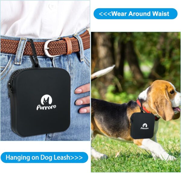 Dog Treat Pouch with Training Clicker, Portable Training Container, Silicone Treat Bag Fanny Pack with Zipper Closure and Carabiner for Pet Training Walking (Black) - Image 5