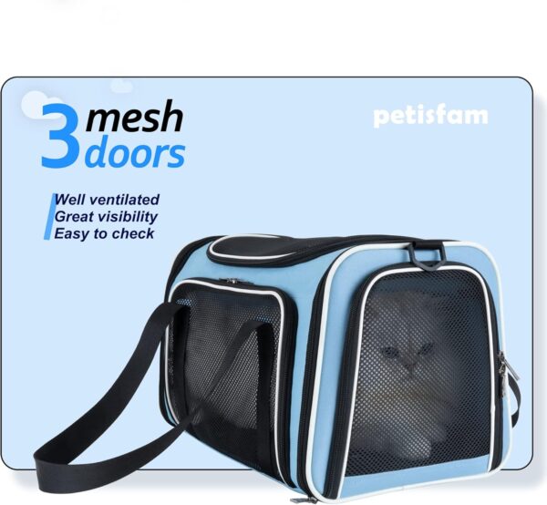 petisfam Soft Pet Travel Carrier Bag for Medium Cats and Puppy. Easy Vet Visit, Airline Approved, Top Loading, Easy Storage - Image 4