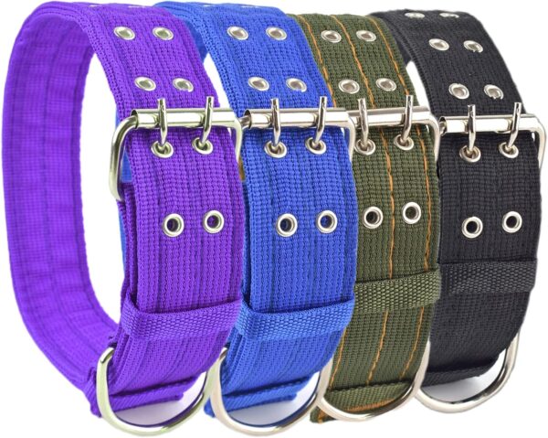 Military Adjustable Dog Collar, 1.5 Inch Wide D Ring & Buckle 2-Rows Dog Collar, Black Nylon Tactical Dog Collars for Large Dog - Image 5