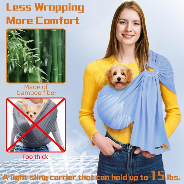 Dog Sling Carrier,Soft Carry Slings Front Pack for Small Puppies/Cats Under 15lbs,Adjustable Wrap,Anti Pet Anxiety,Easy Use,Hands Free - Image 3