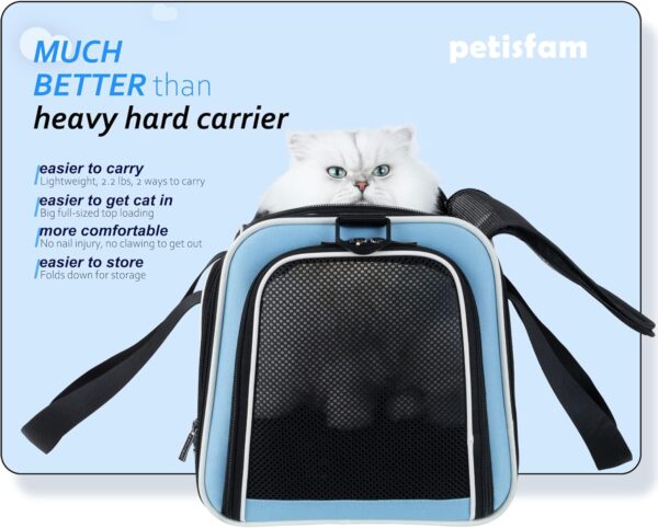 petisfam Soft Pet Travel Carrier Bag for Medium Cats and Puppy. Easy Vet Visit, Airline Approved, Top Loading, Easy Storage - Image 6