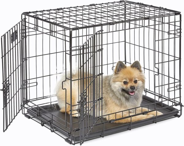 MidWest Homes for Pets Newly Enhanced Double Door iCrate Dog Crate, Includes Leak-Proof Pan, Floor Protecting Feet, Divider Panel & New Patented Features