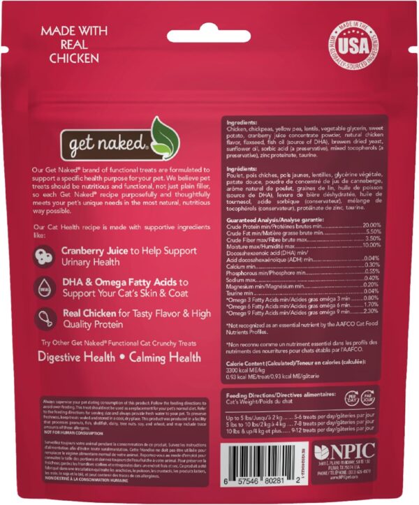 Get Naked Cat Crunchy Treats Grain-Free Cranberry Flavor, Cat Health, 6-oz bag - Image 2