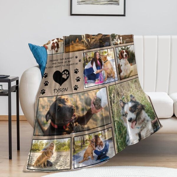 Custom Dog Blanket Personalized Pet Memorial Blanket in Memory of Dog Photo Blanket - Pet Memorial Gifts for Loss of Dog, Loss of Pet Remembrance Gift, in Loving Memory Blanket for Pet Owner Dog Lover - Image 5