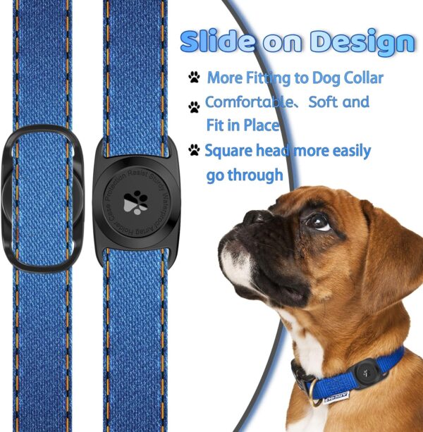 Airtag Dog Collar Holder, [1 Pack] Waterproof Protective Case for Apple AirTag, Durable & Lightweight with Full-Body Protection, Soft Silicone, Black - Image 6