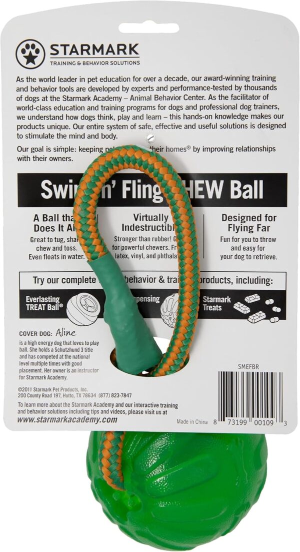 Starmark Everlasting Fun Ball on a Rope Dog Toy,Greens,Medium/Large - Image 3