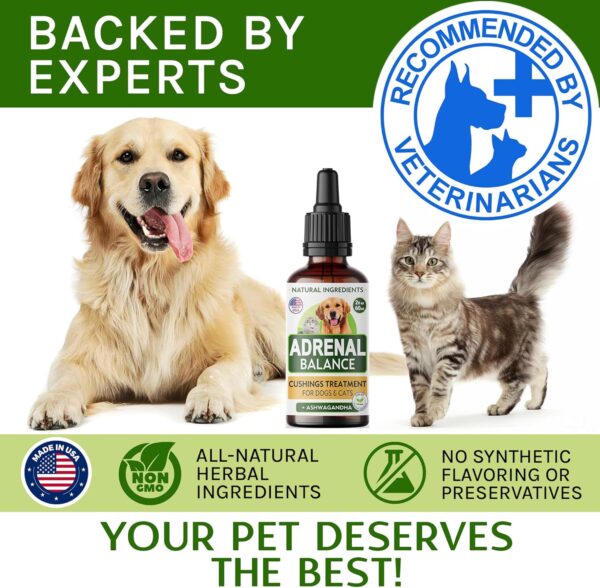 Аdrеnаl Balance for Dogs and Cats - Cushings Treatment for Pets, Аdrеnаl Support w/Ashwagandha, Licorice Root, Rhodiola Rosea – Best Cushings Treatment for Dogs - 2oz Harmony Herbal Drops - Image 5