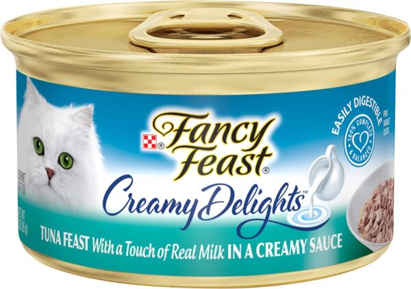 Purina Fancy Feast Wet Cat Food, Creamy Delights Tuna Feast in a Creamy Sauce - (Pack of 24) 3 oz. Cans